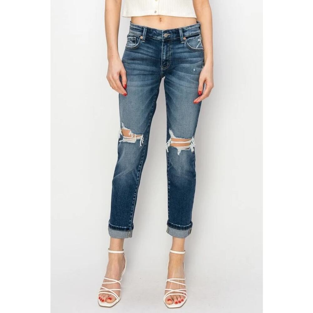 Artemis Vintage Women's Natalia Mid Rise Boyfriend Jeans Modern Curvy Size 26